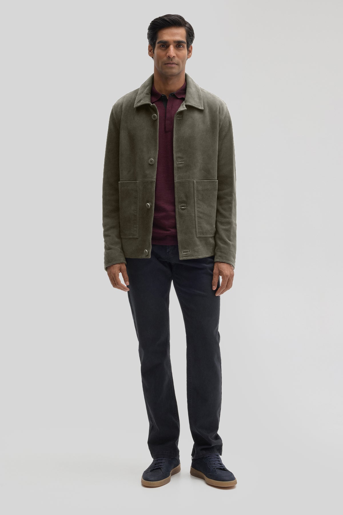 BRADFORD BUTND SUEDE JKT-Olive poussiéreux