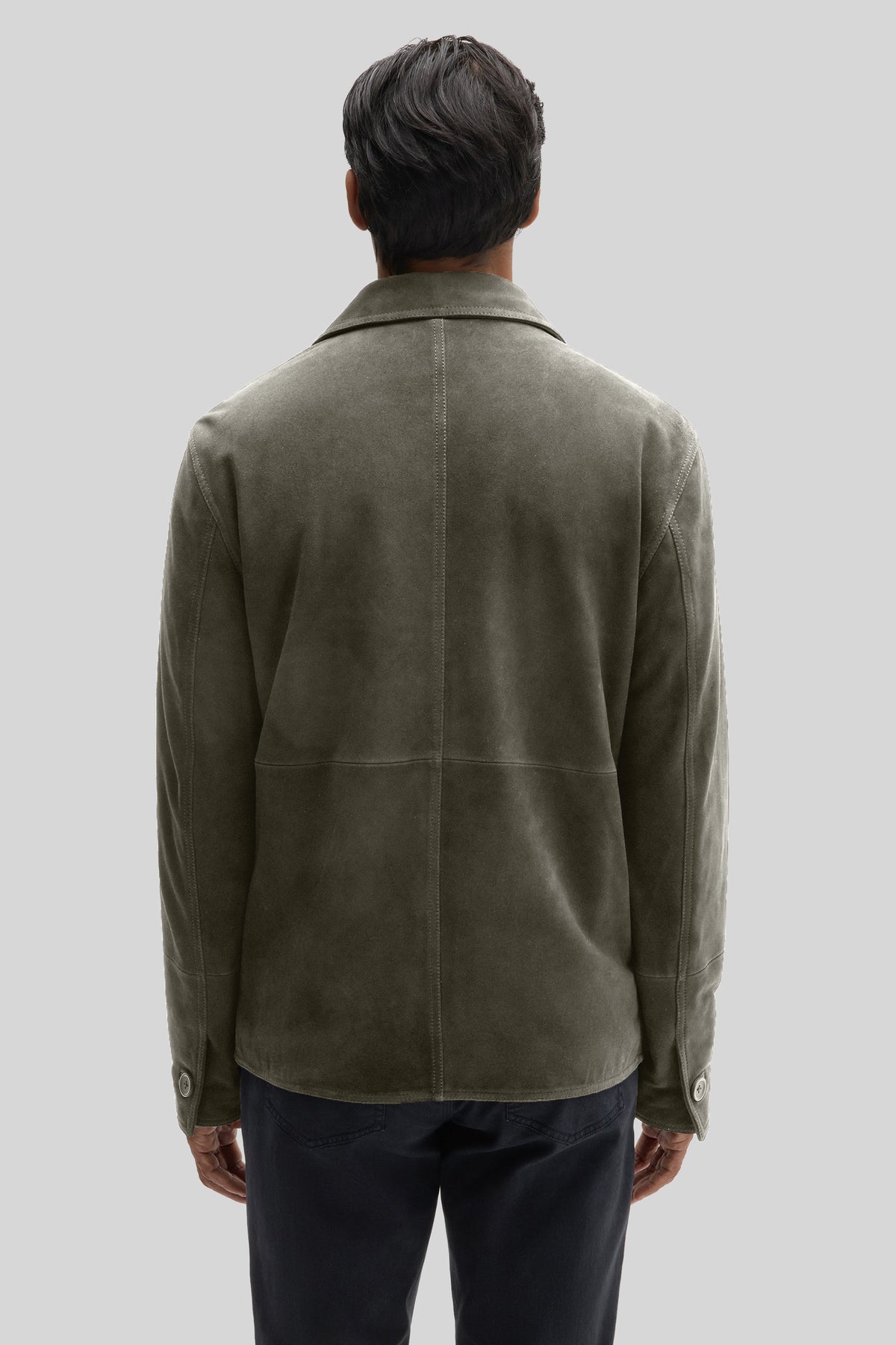 BRADFORD BUTND SUEDE JKT-Olive poussiéreux
