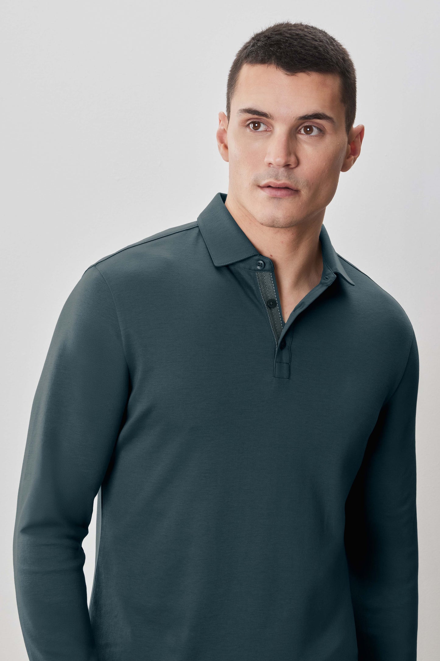 The Barakett Long Sleeve Herringbone Polo