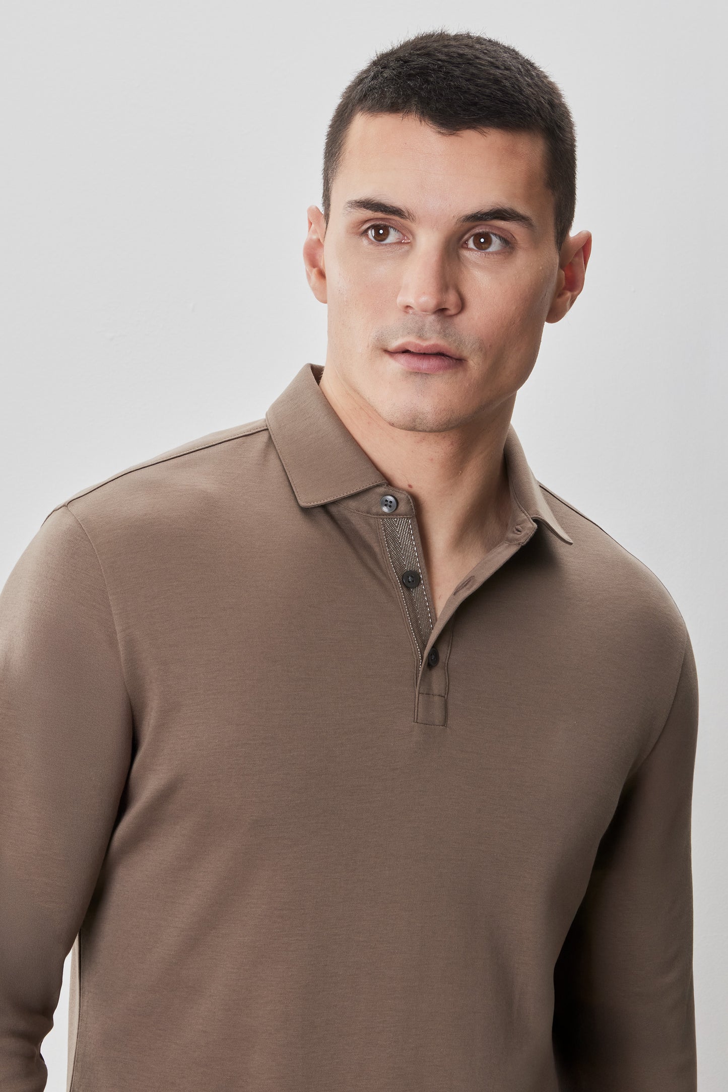 The Barakett Long Sleeve Herringbone Polo