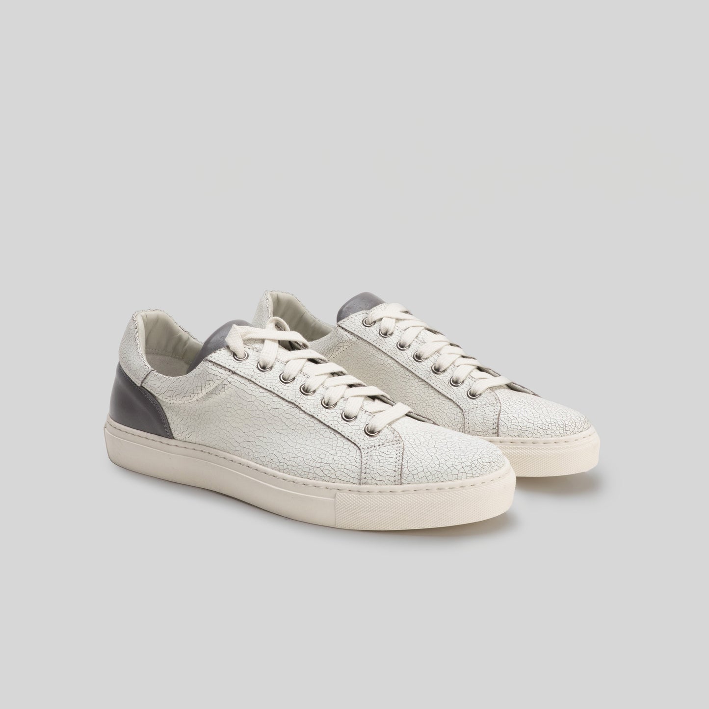 BASKETS THOMAS EN CUIR FRONCÉ-Blanc sale