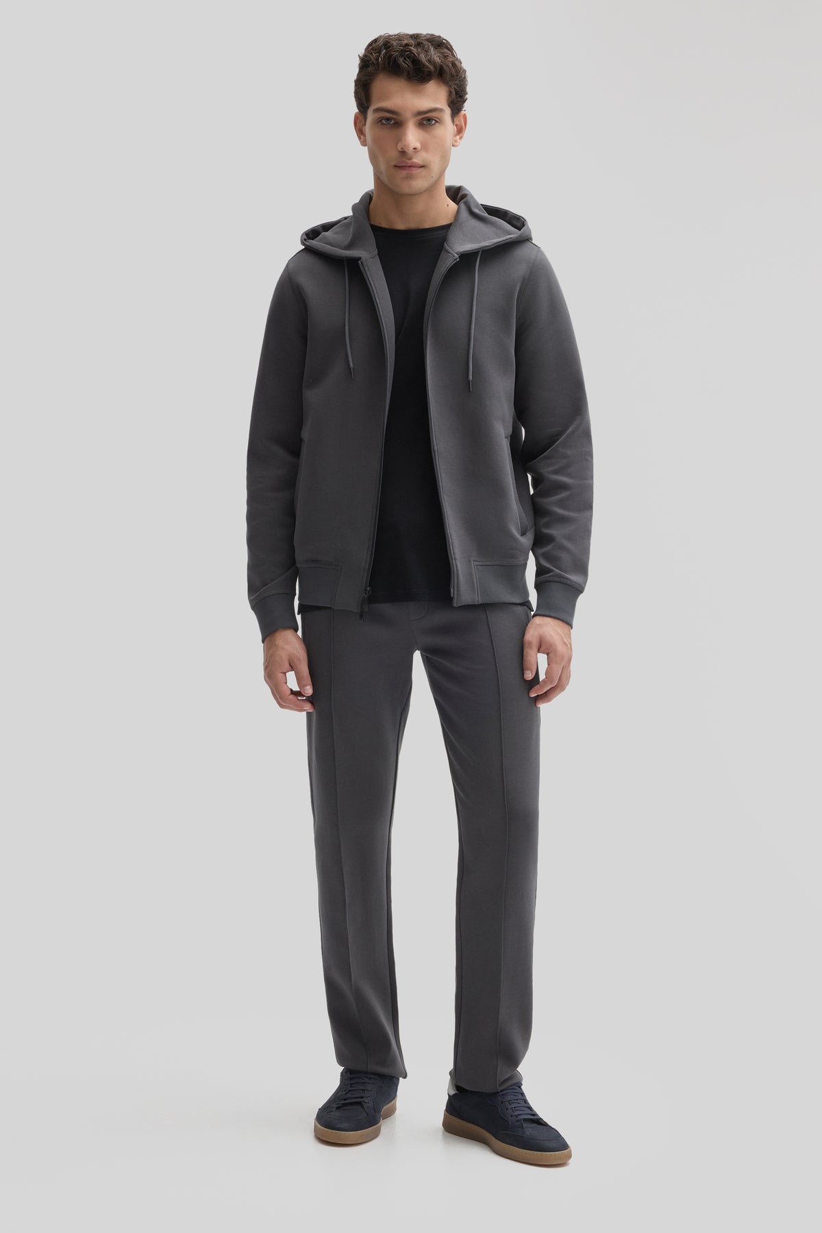 SWEAT À CAPUCHE EN POLAIRE ZIPPÉ CIRO - Graphite