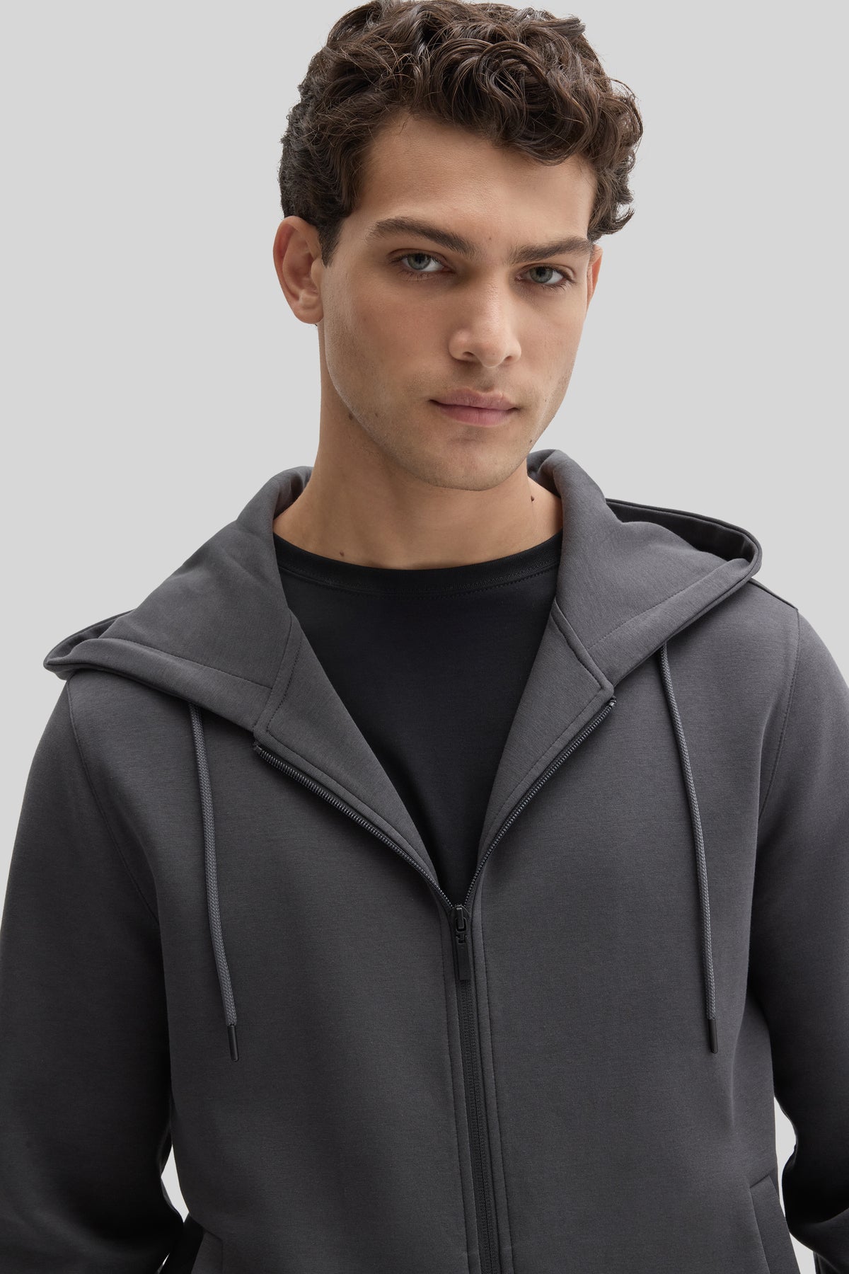 SWEAT À CAPUCHE EN POLAIRE ZIPPÉ CIRO - Graphite