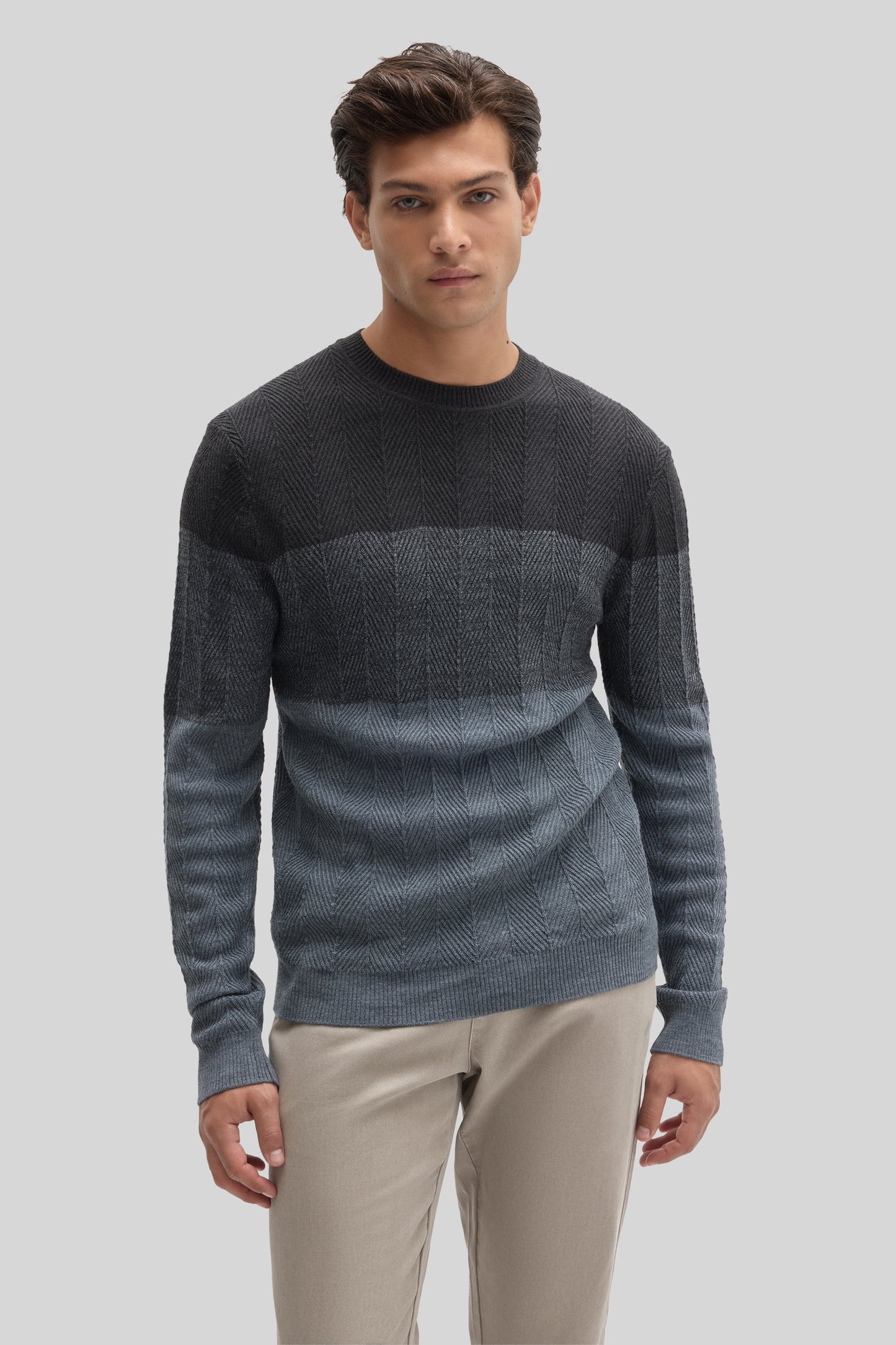 Marchetti Herringbone Crewneck Sweater