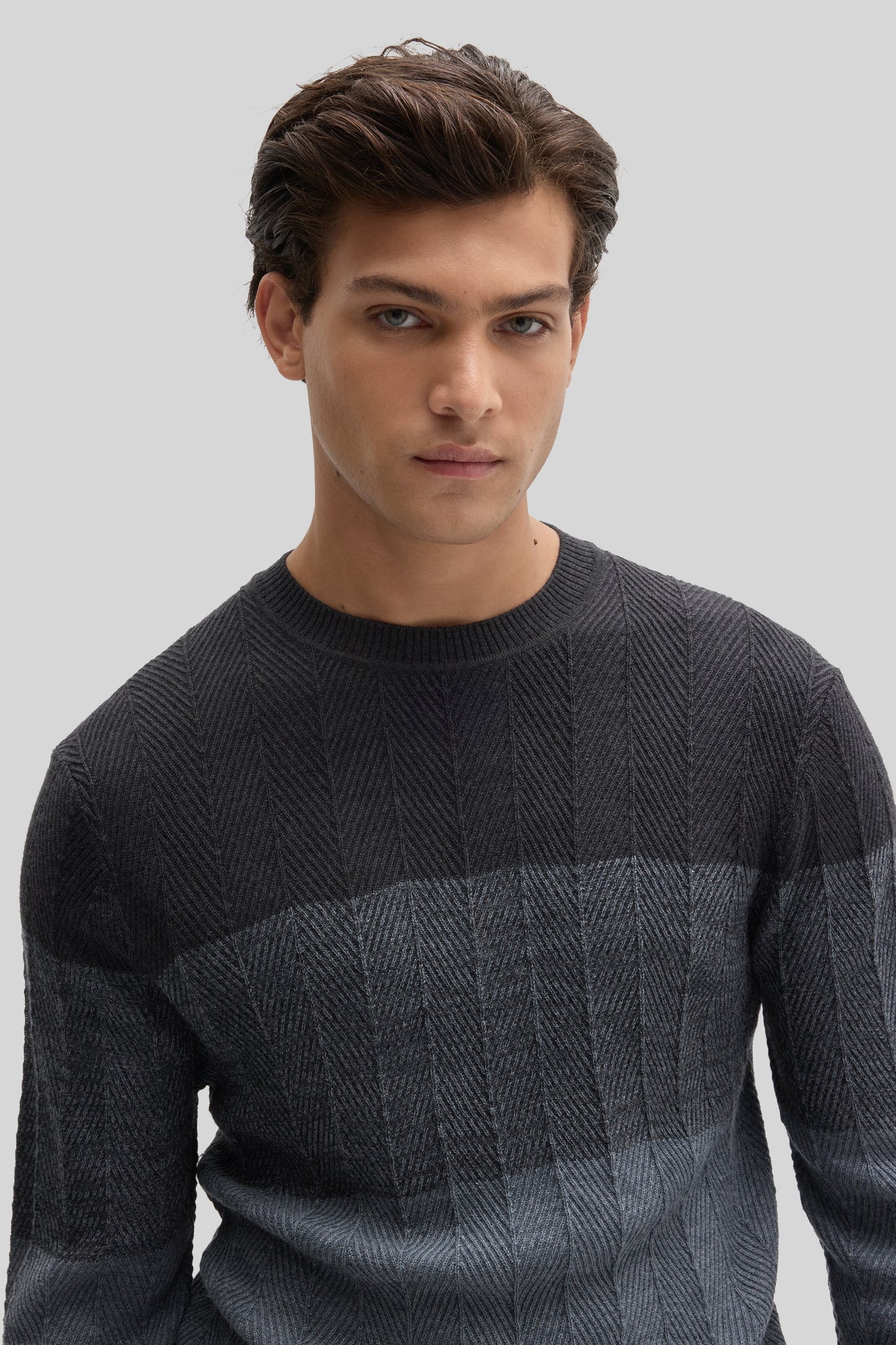 Marchetti Herringbone Crewneck Sweater