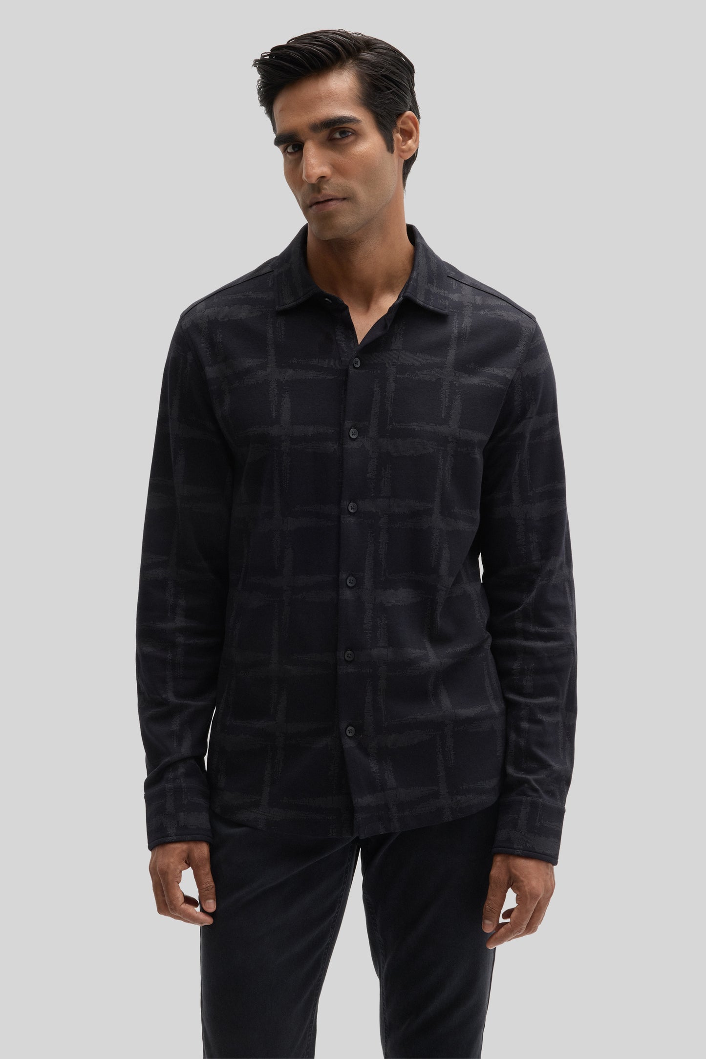 CHEMISE TRICOTÉE DRAVON LS - Noir