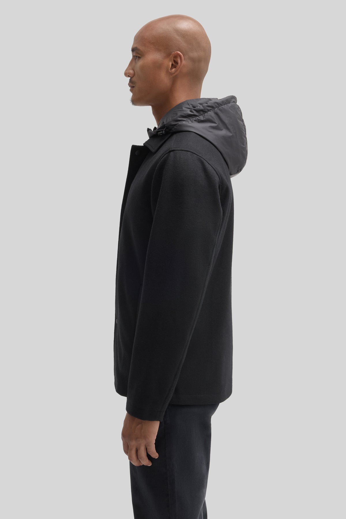 BLOUSON RIZZO À BOUTONS-PRESSION AVANT-Noir