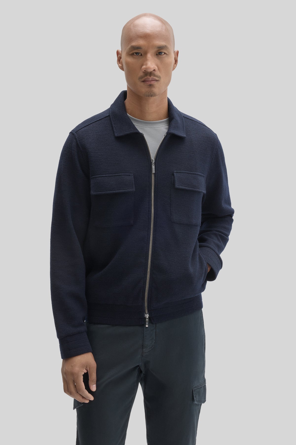 MEZNER VESTE COURTE ZIPPÉE-Marine
