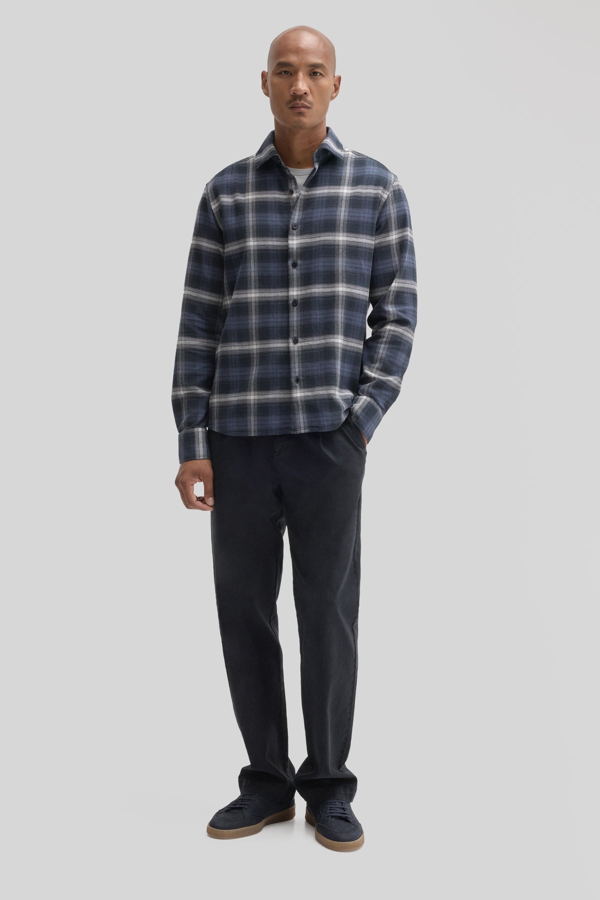 BATES LS WOVEN SHIRT-Indigo foncé