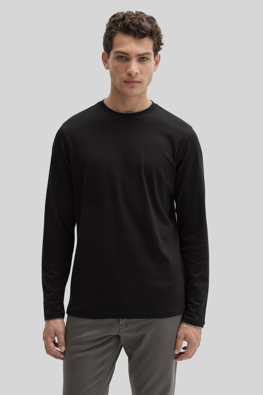 GEORGIA LS CRW DOUBLE NECK-Noir