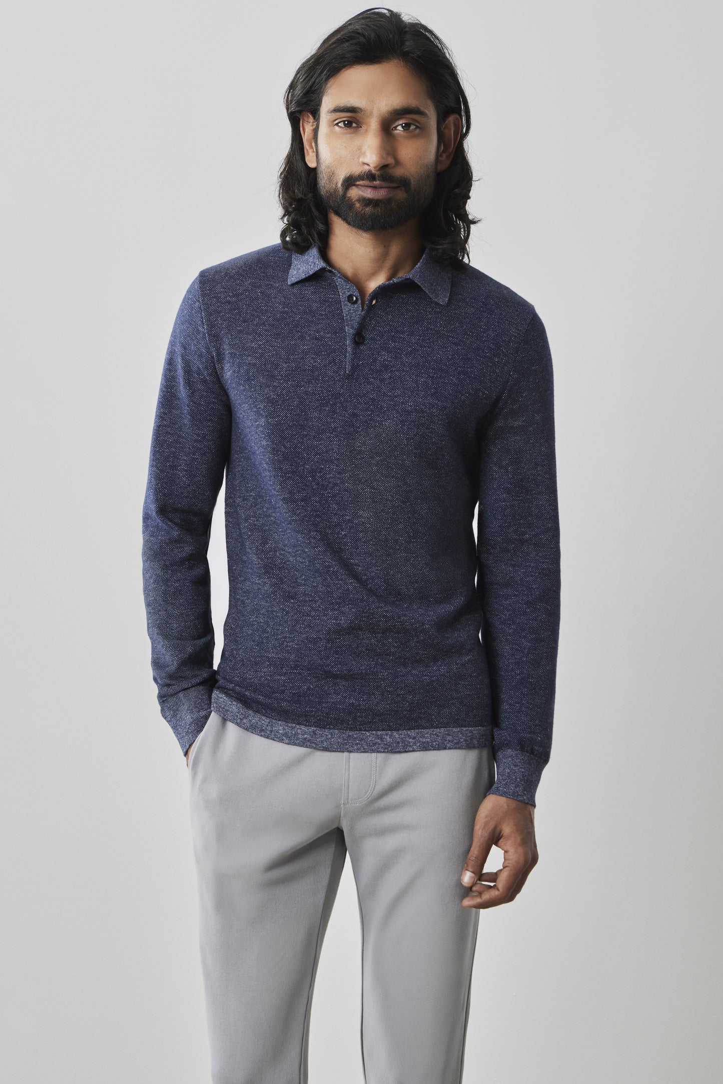 Fielder Long-Sleeve Sweater Polo