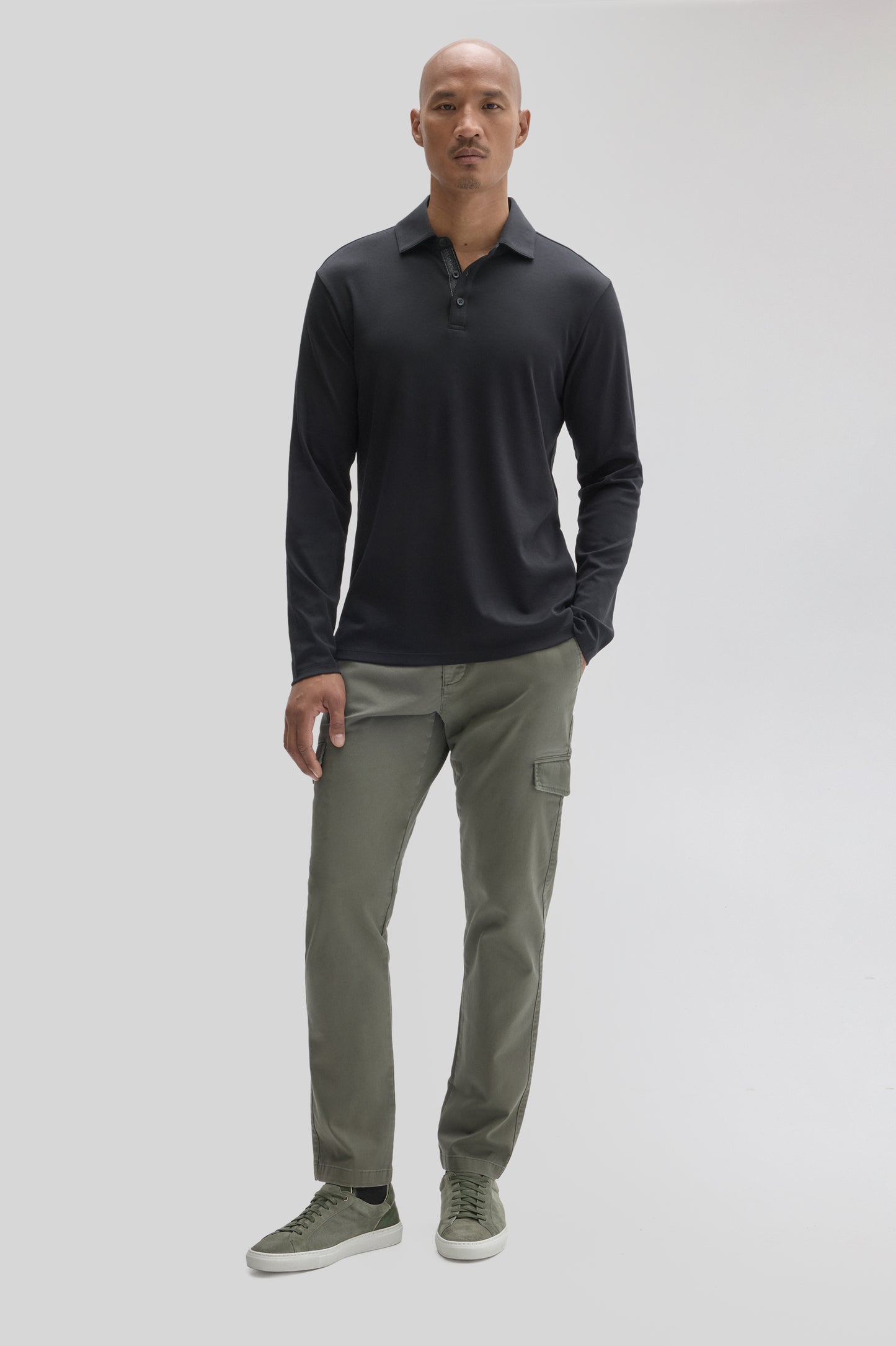 The Barakett Long Sleeve Herringbone Polo