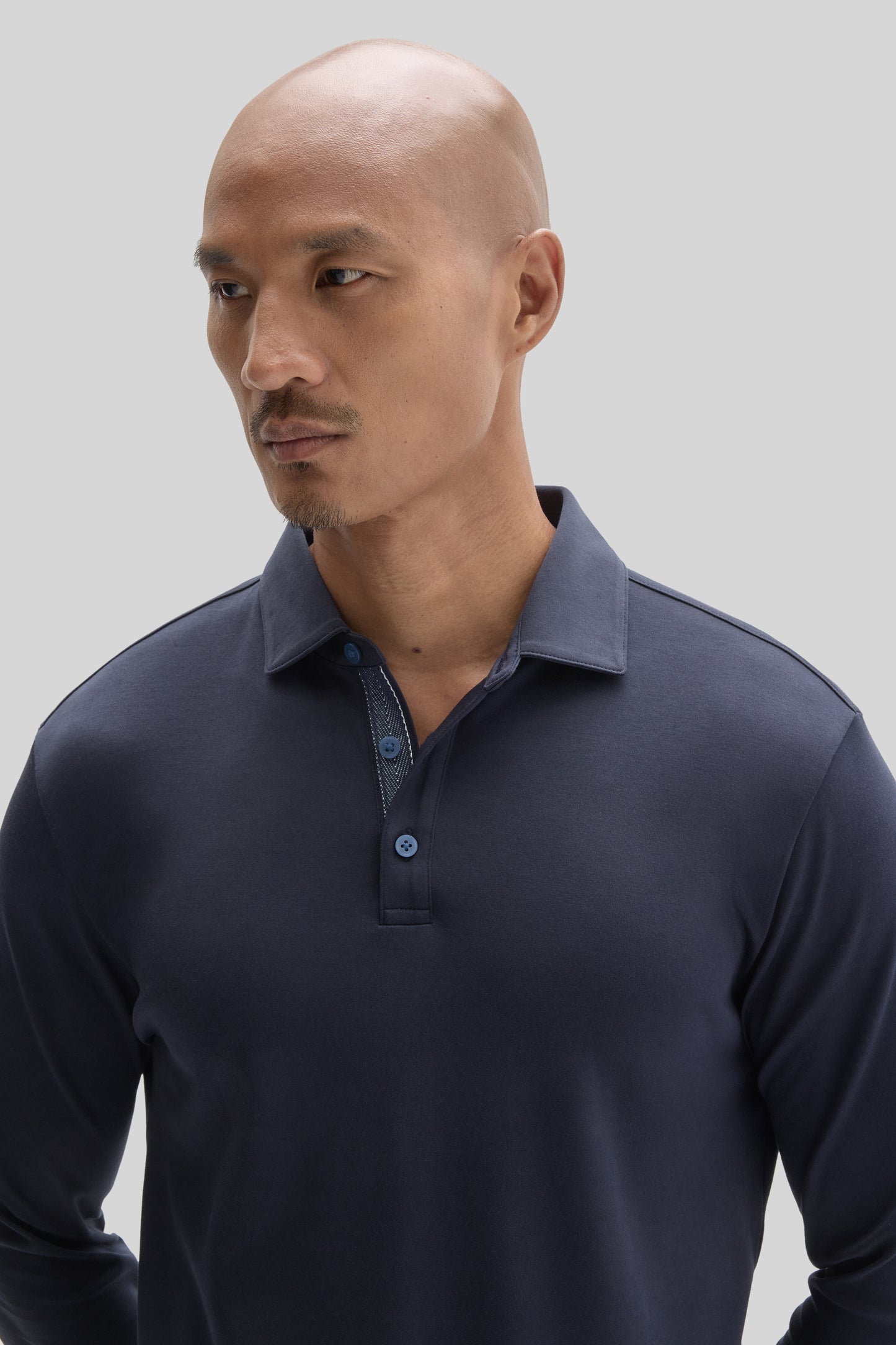 The Barakett Long Sleeve Herringbone Polo