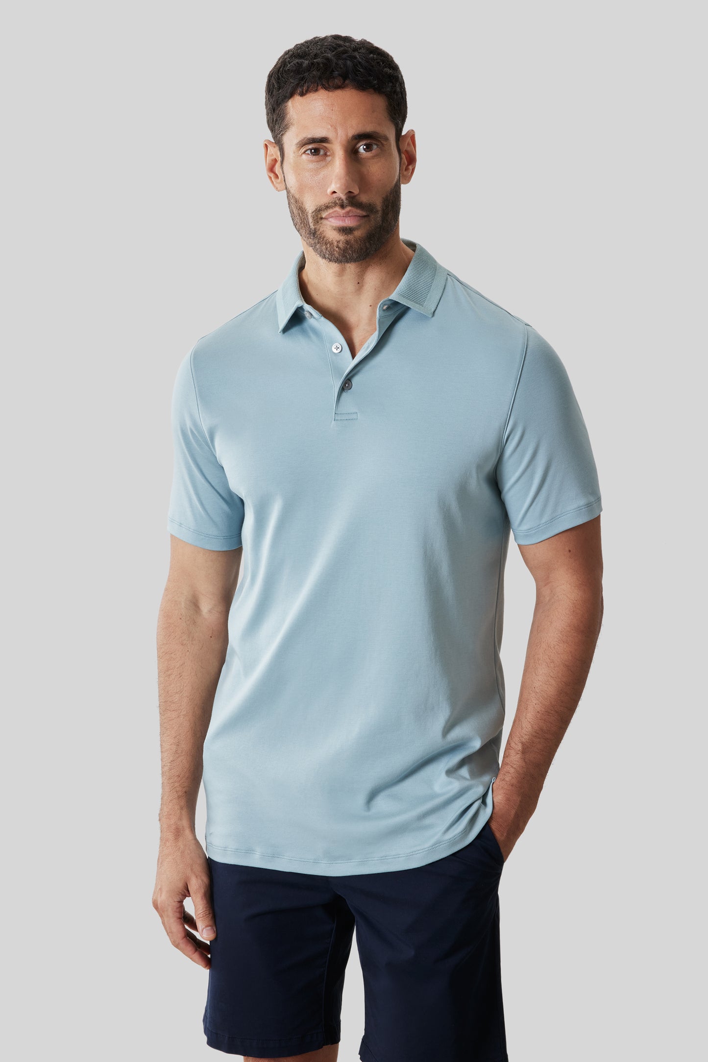 Polo Barakett à col texturé