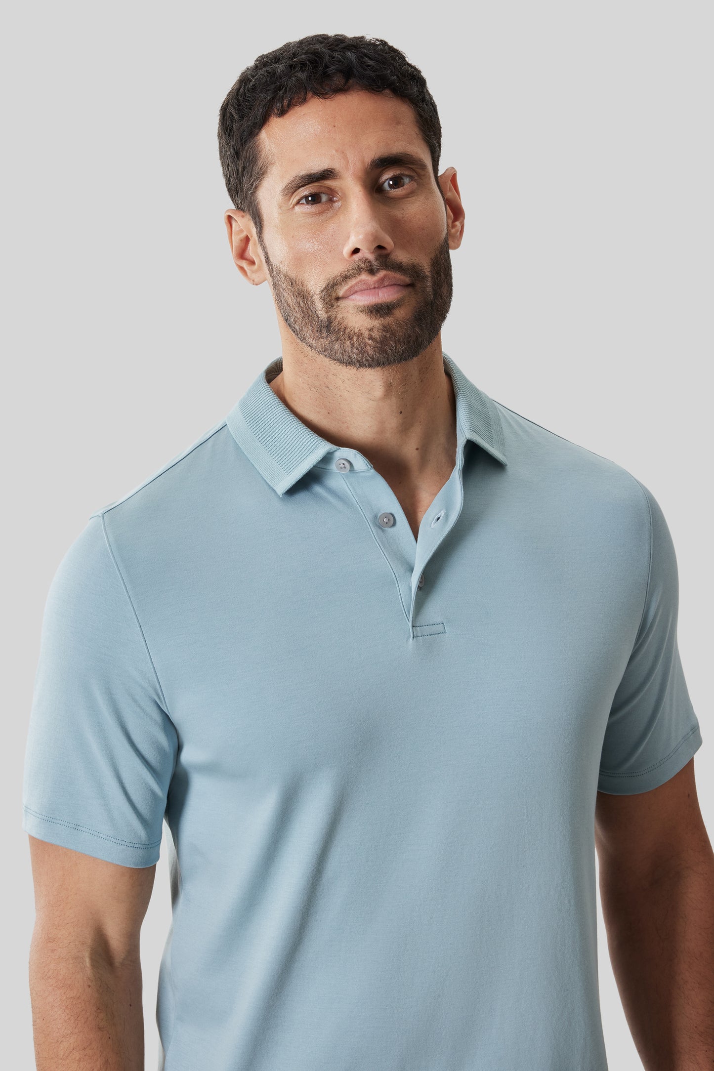 Polo Barakett à col texturé