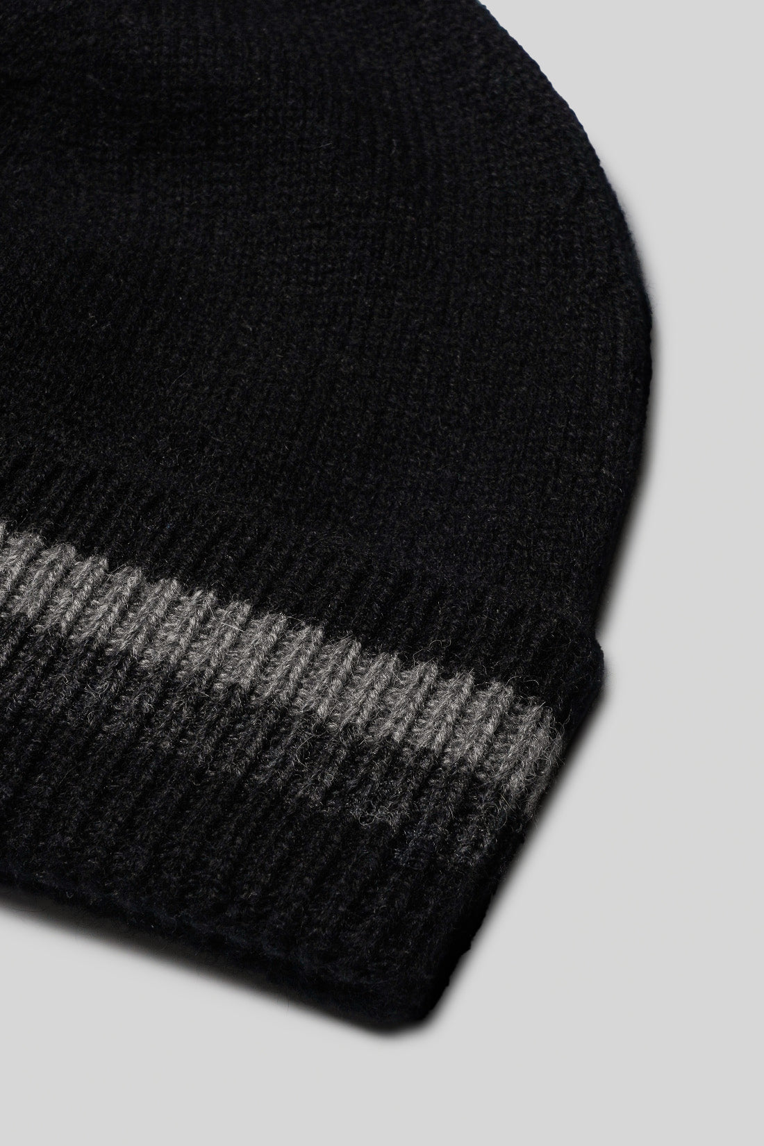 Scott Cashmere Knit Hat with Stripe