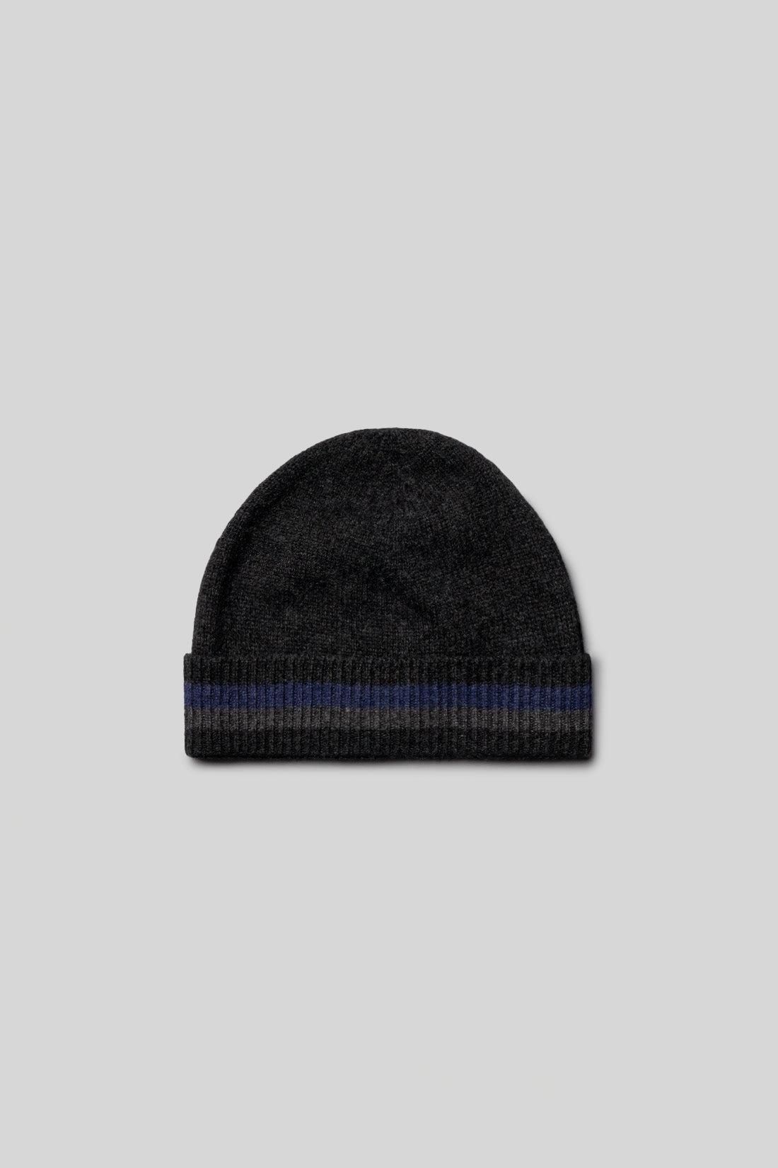 Scott Cashmere Knit Hat with Stripe