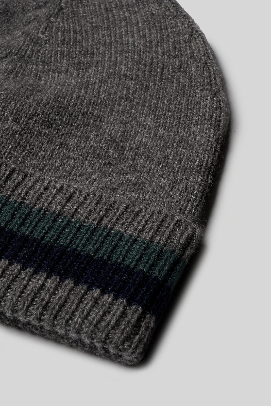 Scott Cashmere Knit Hat with Stripe