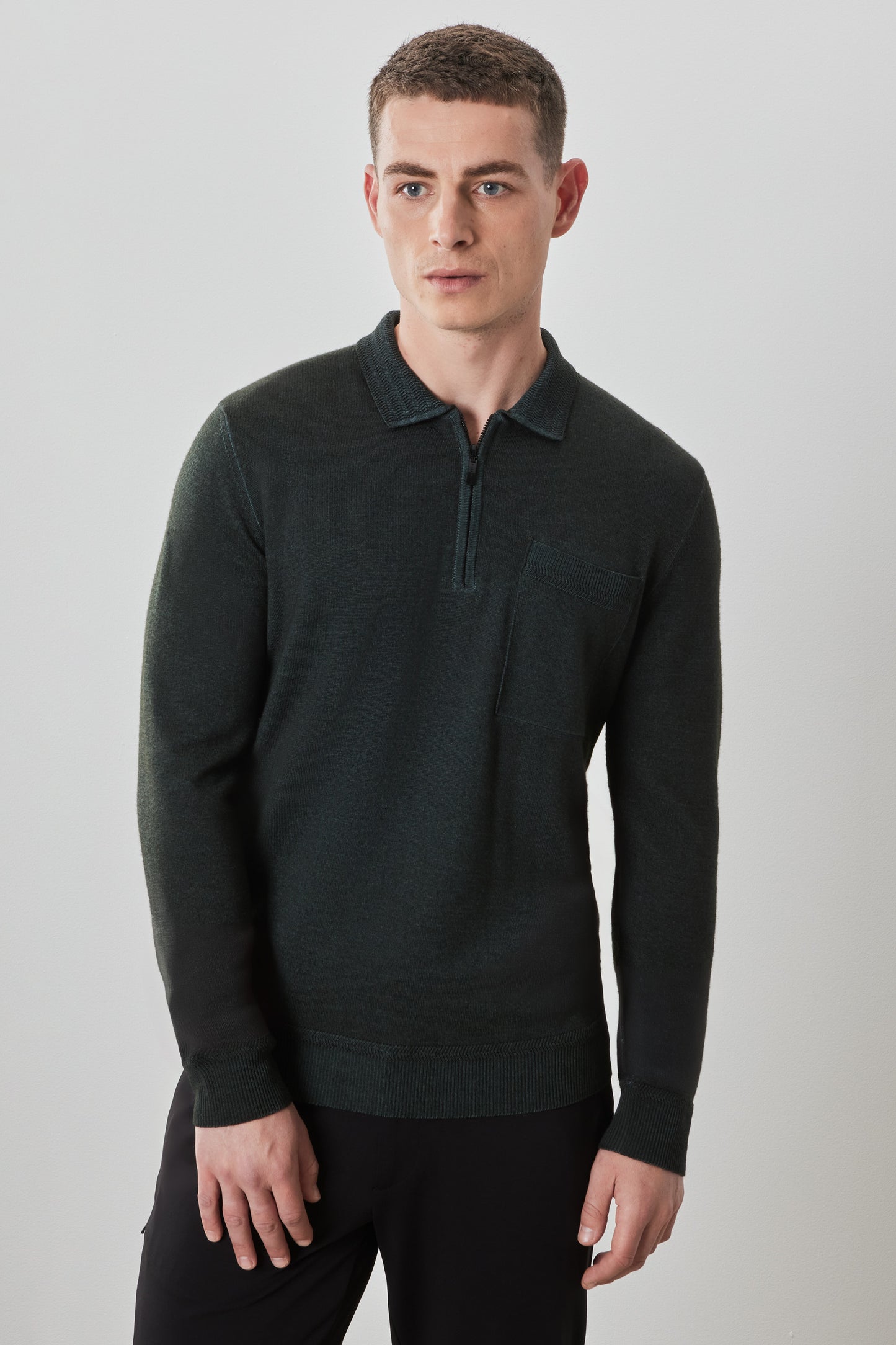 Alberni Long Sleeve Zip Sweater Polo