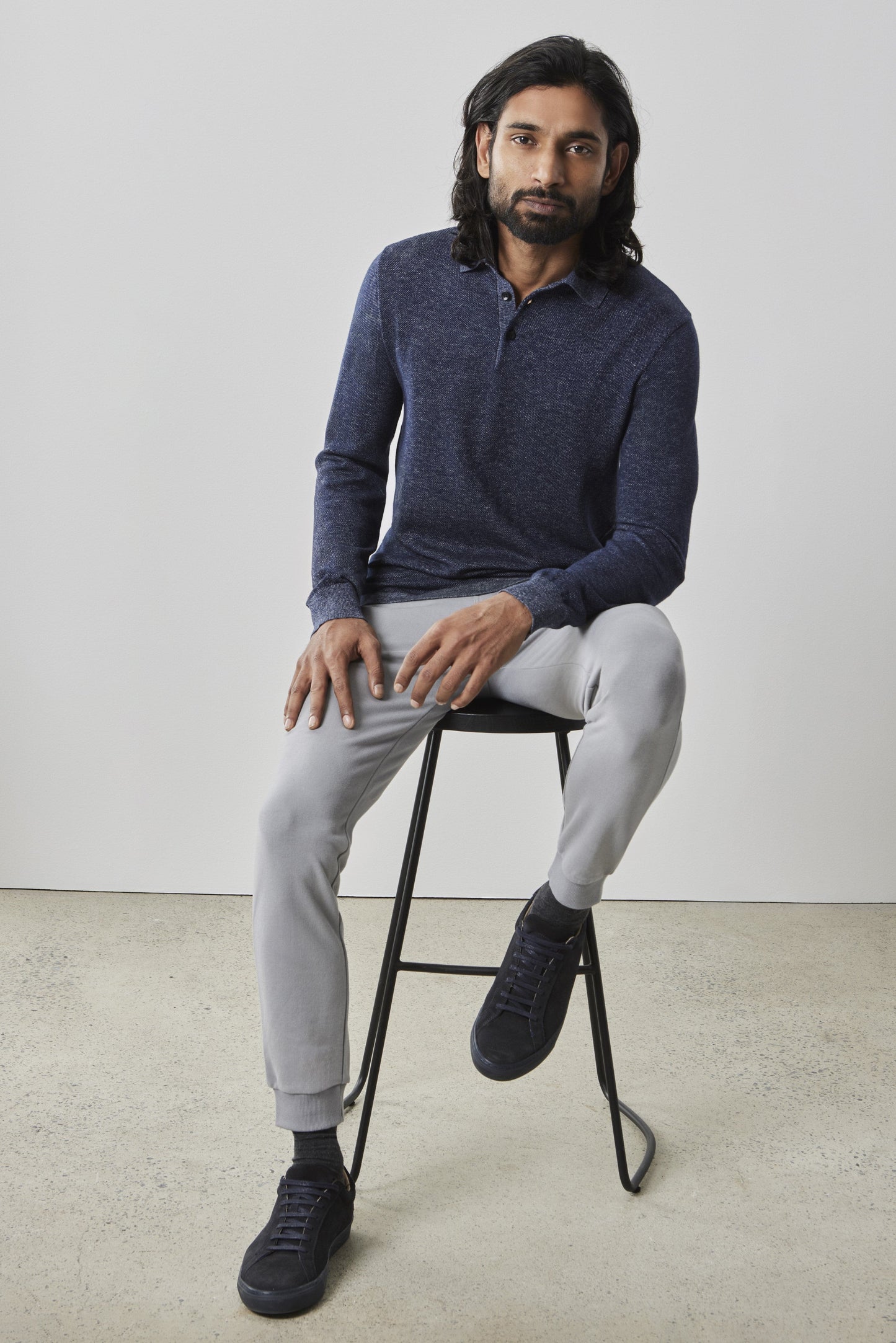 Fielder Long-Sleeve Sweater Polo