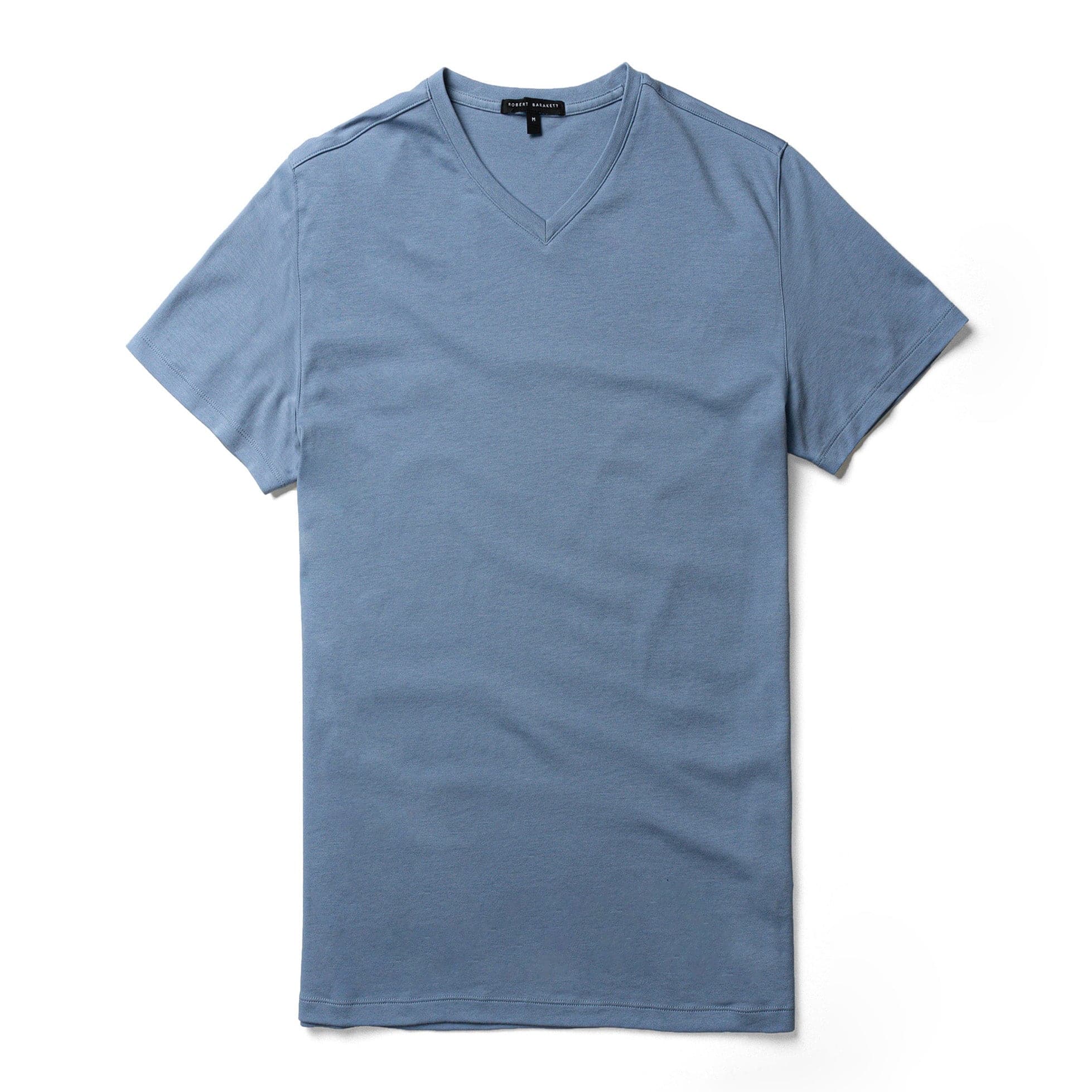 Men's Dover Blue Pima Cotton V-Neck T-Shirt - Robert Barakett